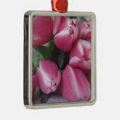 Floral Spring Bouquet of Pink Tulips, Flowers Metalen Ornament (Rechts)