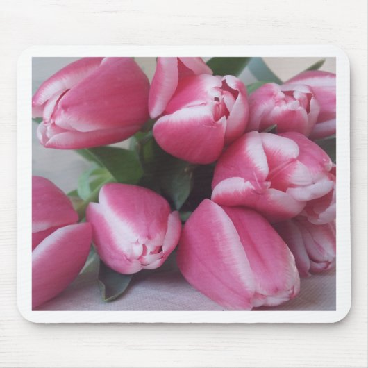 Floral Spring Bouquet of Pink Tulips, Flowers Muismat (Voorkant)