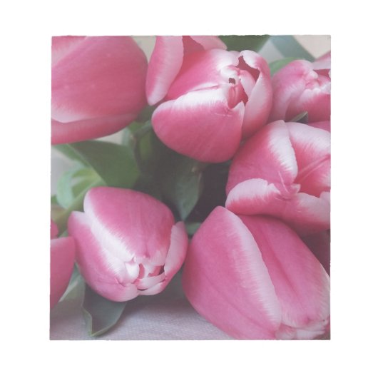 Floral Spring Bouquet of Pink Tulips, Flowers Notitieblok (Voorkant)