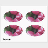 Floral Spring Bouquet of Pink Tulips, Flowers Ovale Sticker (Vel)