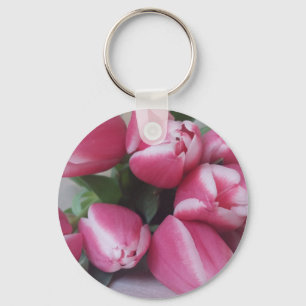 Floral Spring Bouquet of Pink Tulips, Flowers Sleutelhanger