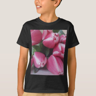 Floral Spring Bouquet of Pink Tulips, Flowers T-shirt