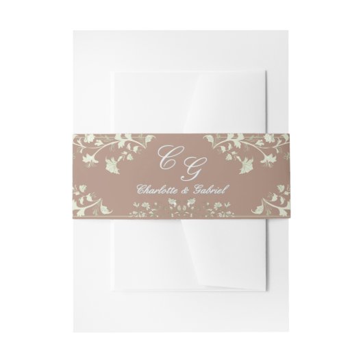 Floral Spring Chinoiserie Belly Band Uitnodigingen Wikkel (Voorkant Voorbeeld)