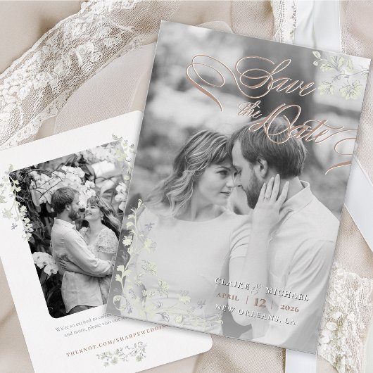 Floral Spring Chinoiserie Sla de datum op Kaart