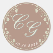 Floral Spring Chinoiserie Wedding Sticker (Voorkant)