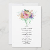 Floral Spring Couples Shower Invitation Kaart (Voorkant)