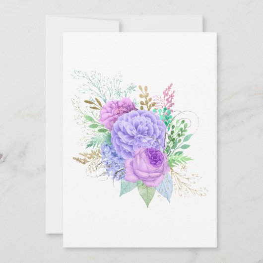 Floral Spring Couples Shower Invitation Kaart (Achterkant)