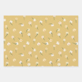 Floral Spring Daffodil | Blauwgroen en geel Inpakpapier Vel (Voorkant 2)