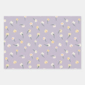 Floral Spring Daffodil | Bruin en Paars Inpakpapier Vel (Voorkant 2)