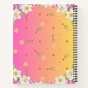 Floral Spring Daffodil   Dusty Blue op maat Notitieboek