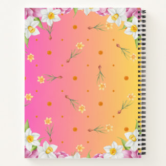 Floral Spring Daffodil | Dusty Blue op maat Notitieboek