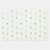 Floral Spring Daffodil | Groen en Sinaasappel Inpakpapier Vel (Voorkant 2)