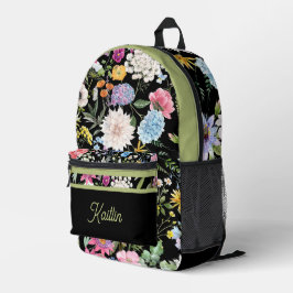 Floral Spring Design Gepersonaliseerde groene sier Bedrukte Rugzak
