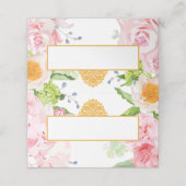 Floral Spring Folded Quinceanera Placement Kaart Plaatskaartje (Buitenkant ongevouwen)