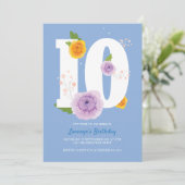 Floral Spring Garden 10e verjaardag Save The Date (Staand voorkant)