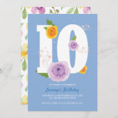 Floral Spring Garden 10e verjaardag Save The Date (Voorkant / Achterkant)