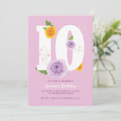 Floral Spring Garden 10e verjaardag Save The Date (Staand voorkant)