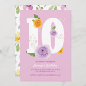 Floral Spring Garden 10e verjaardag Save The Date (Voorkant / Achterkant)