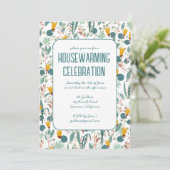 Floral Spring Garden Custom HOUSEWARMING PARTY Kaart (Staand voorkant)