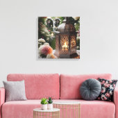 Floral Spring Garden Lantern Canvas Afdruk (Insitu (Woonkamer))