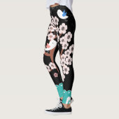 Floral Spring Garden met Zingende vogels Leggings (Links)