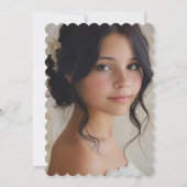 Floral Spring Garden Patroon FOTO Quinceañera Kaart (Achterkant)