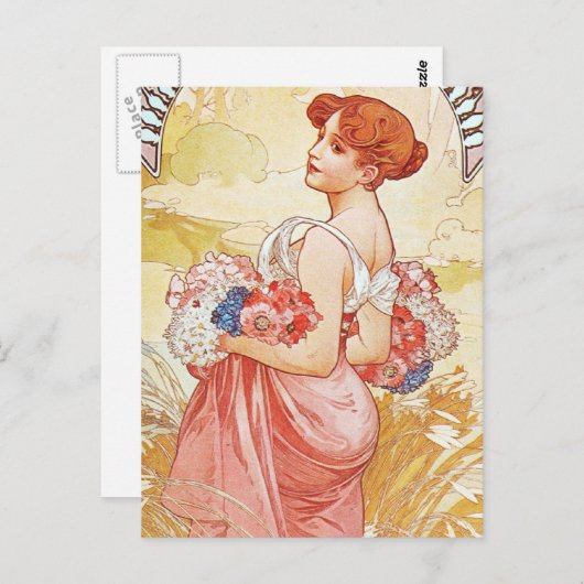 Floral Spring Goddess Briefkaart (Voorkant / Achterkant)
