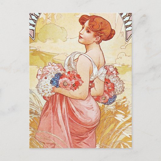 Floral Spring Goddess Briefkaart (Voorkant)