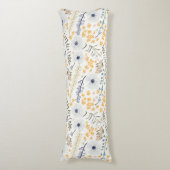 Floral Spring Home Botanical Blue Yellow Mix Lichaamskussen (Voorkant Verticaal)