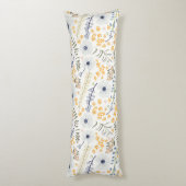Floral Spring Home Botanical Blue Yellow Mix Lichaamskussen (Achterkant (Verticaal))