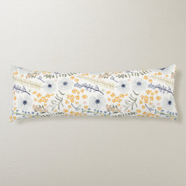 Floral Spring Home Botanical Blue Yellow Mix Lichaamskussen