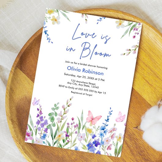 Floral Spring Love is in Bloom Bridal Shower  Kaart