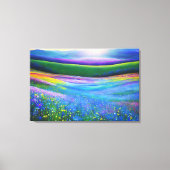 Floral Spring Meadow Mountain Valley Landschap Canvas Afdruk (Voorkant)