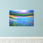 Floral Spring Meadow Mountain Valley Landschap Canvas Afdruk (Insitu (Houten vloer))