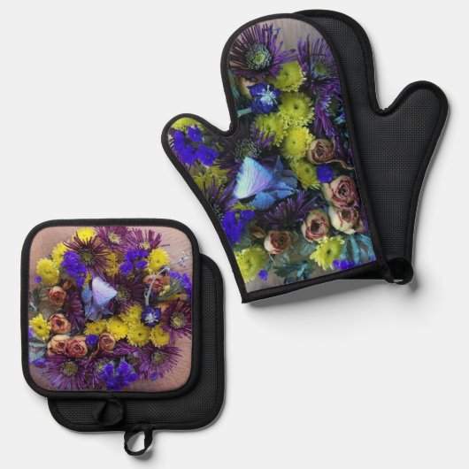 Floral Spring Ovenwant & Pannenlap Set (Voorkant / Achterkant)