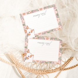 Floral Spring Paasmeisjes Hartelijk dank Bedankkaart