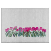 Floral Spring Pink Tulip Grove Cutting Board Snijplank (Voorkant)