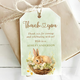 Floral Spring Rabbit Some Bunny 1st Birthday Cadeaulabel