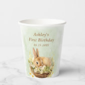 Floral Spring Rabbit Some Bunny 1st Birthday Papieren Bekers (Voorkant)