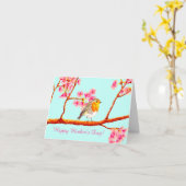 Floral Spring Robin Bird Moederdag Kaart (Gele Bloem)