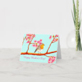Floral Spring Robin Bird Moederdag Kaart (Voorkant)
