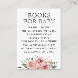 Floral Spring Rozen Boeken voor Baby shower Sprink Informatiekaartje