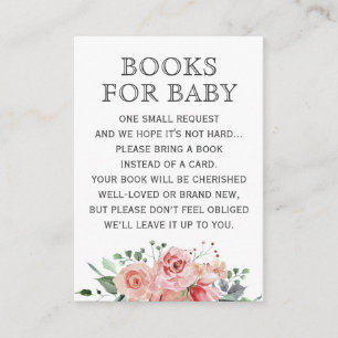 Floral Spring Rozen Boeken voor Baby shower Sprink Informatiekaartje