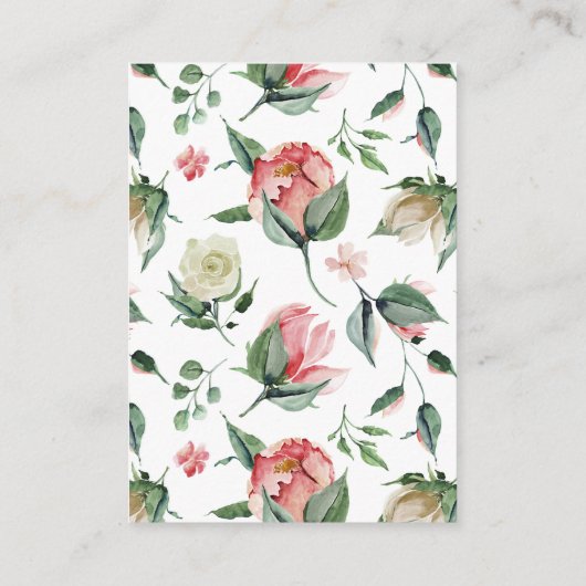 Floral Spring Rozen Boeken voor Baby shower Sprink Informatiekaartje (Achterkant)
