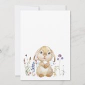 Floral Spring Schattige Easter Bunny Baby shower Kaart (Achterkant)