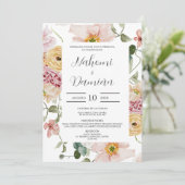 Floral Spring Spanish Wedding Invitation Kaart (Staand voorkant)