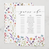 Floral Spring Summer Guess Wie Vrijgezellenfeest s Kaart (Voorkant / Achterkant)