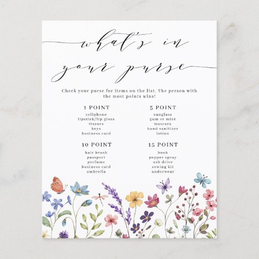 Floral Spring Summer Wat zit er in je tas spel (Voorkant)