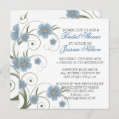 Floral Spring Swirls Elegant Shower Invite Kaart (Voorkant / Achterkant)