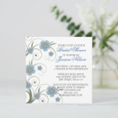 Floral Spring Swirls Elegant Shower Invite Kaart (Staand voorkant)